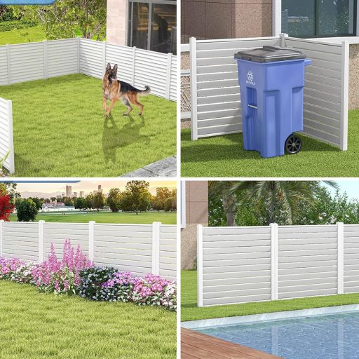 Panel ogrodzeniowy do wbijania w ziemię, 122x122 cm, 2 szt., biały