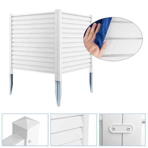 Panel ogrodzeniowy do wbijania w ziemię, 122x122 cm, 2 szt., biały