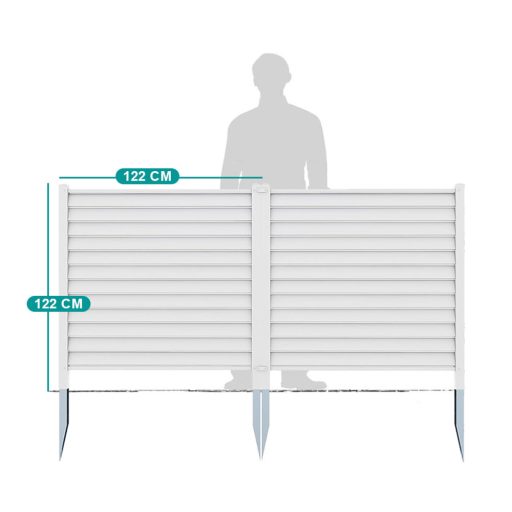 Panel ogrodzeniowy do wbijania w ziemię, 122x122 cm, 2 szt., biały