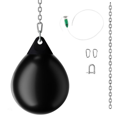 Worek treningowy napełniony wodą z łańcuchem, czarny