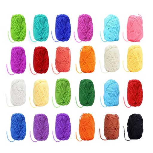 Zestaw włóczek akrylowych do szydełkowania, 24 kolory