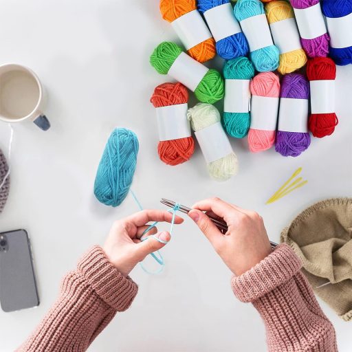 Zestaw włóczek akrylowych do szydełkowania, 24 kolory