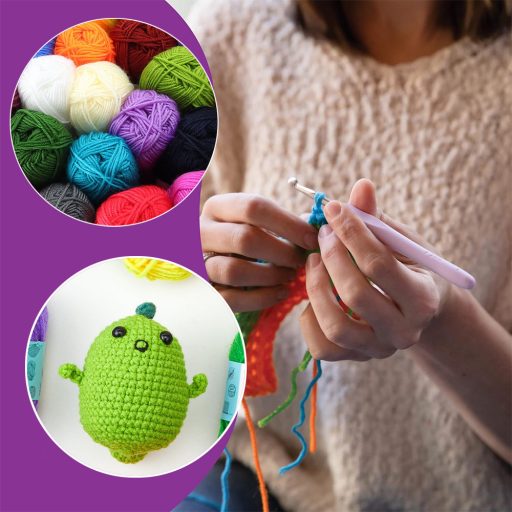 Zestaw włóczek akrylowych do szydełkowania, 24 kolory