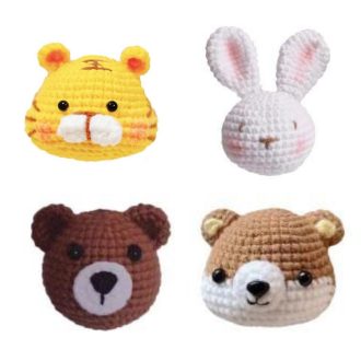 Set de croșetat animale 4 piese