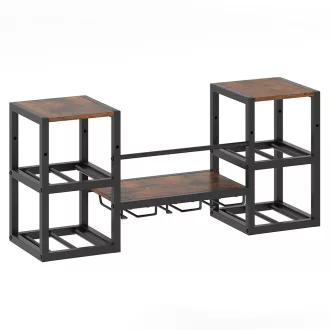   Metalowy stojak na wino do montażu na ścianie z uchwytem na kieliszki