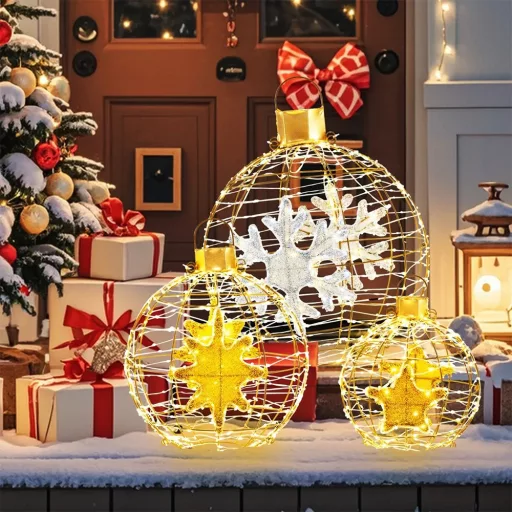 Zestaw świątecznych lamp globowych 732LED, 3 szt.