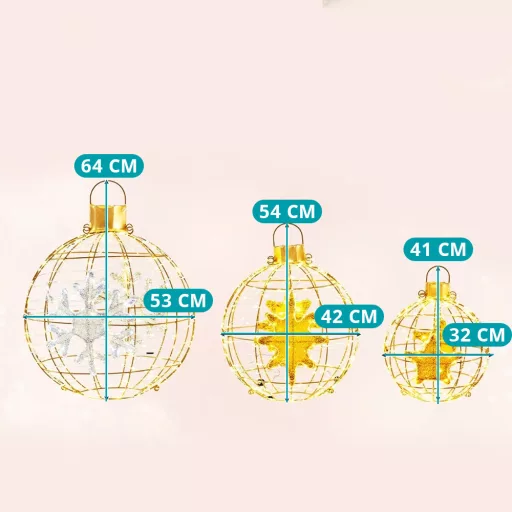 Zestaw świątecznych lamp globowych 732LED, 3 szt.