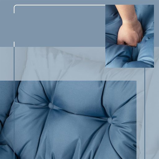 Fotel relaksacyjny z podnóżkiem, niebieski