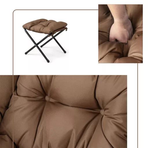 Fotel relaksacyjny z podnóżkiem, brązowy