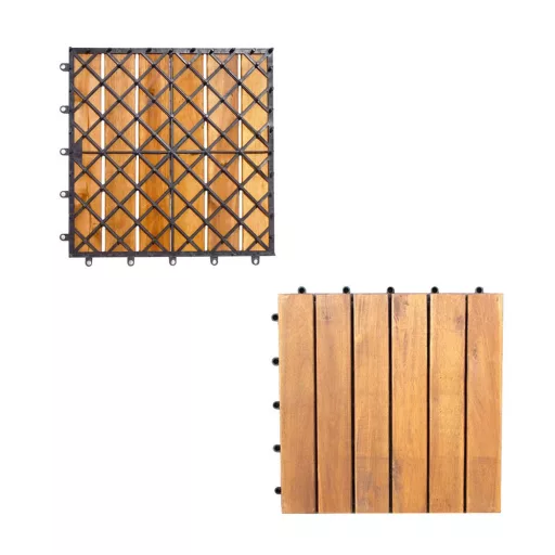 Podłoga z drewna akacjowego, 27 sztuk, Pasiasta