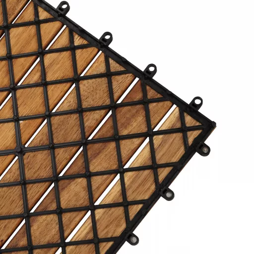 Podłoga z drewna akacjowego, 27 sztuk, Pasiasta