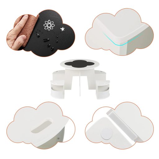 Stół dla dzieci na 4 osoby z przechowywaniem i powierzchnią do pisania