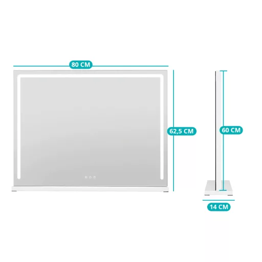 Lustro kosmetyczne Hollywood LED 80x14x62,5 cm