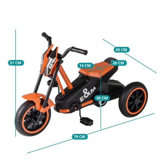 Dziecięcy trójkołowy rowerek trójkołowy, pomarańczowy