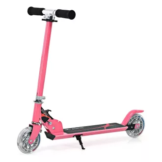 Składana hulajnoga aluminiowa z kołami LED różowa