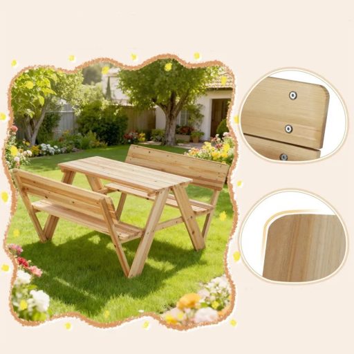 Dziecięcy stół piknikowy, naturalny