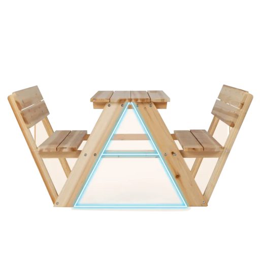 Dziecięcy stół piknikowy, naturalny