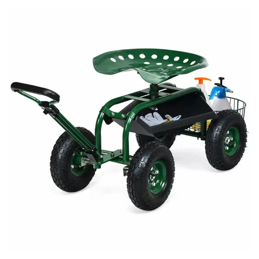 Wózek ogrodowy z siedziskiem