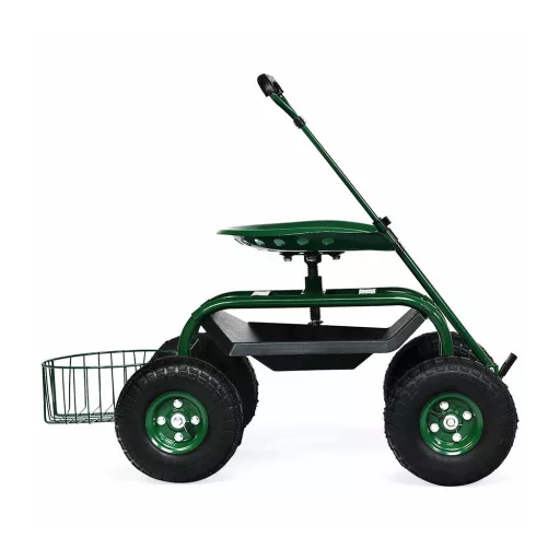 Wózek ogrodowy z siedziskiem