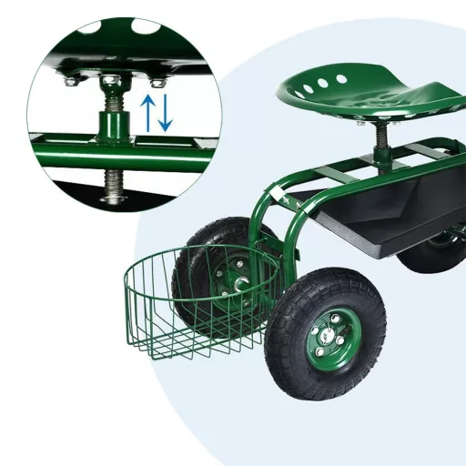 Wózek ogrodowy z siedziskiem