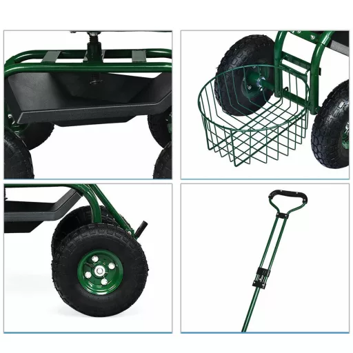 Wózek ogrodowy z siedziskiem