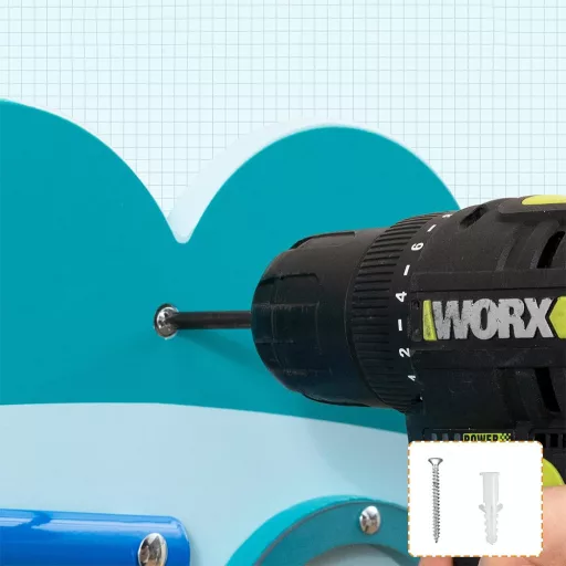 Interaktywna tablica dla dzieci niebieska dinozaur