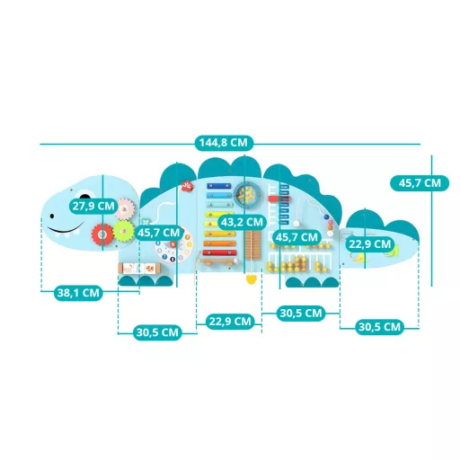 Interaktywna tablica dla dzieci niebieska dinozaur