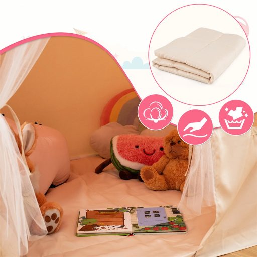 Dziecięcy domek do zabawy z lampkami, różowy