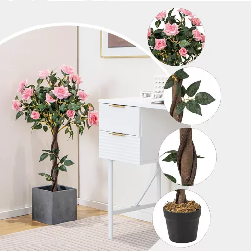 Sztuczne drzewo różane, 93 cm