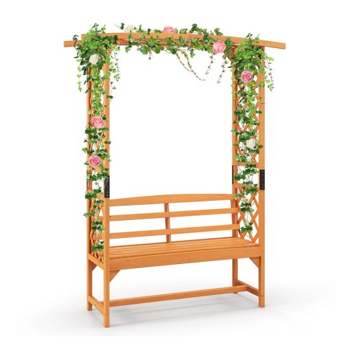 Altana różana z ławką z sosny