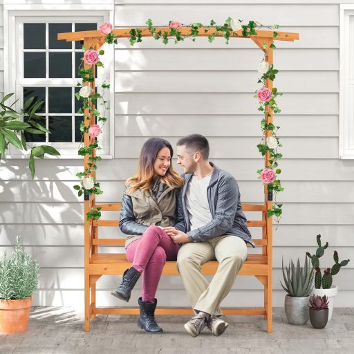 Altana różana z ławką z sosny