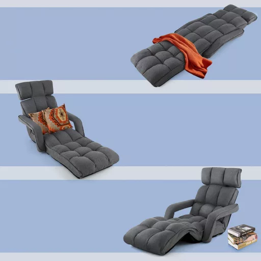 Składana Sofa Łóżko z 6 Regulowanymi Pozycjami