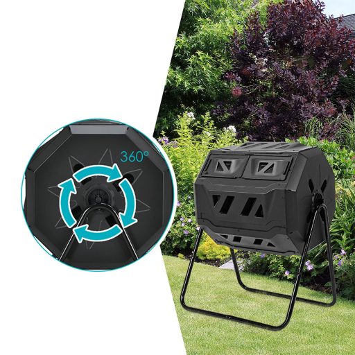 160-litrowy dwukomorowy obracany kompostownik