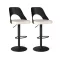 Nowoczesne krzesło barowe 2 szt., czarno-białe