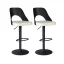 Nowoczesne krzesło barowe 2 szt., czarno-białe