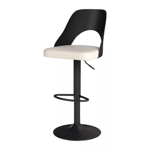 Nowoczesne krzesło barowe 2 szt., czarno-białe