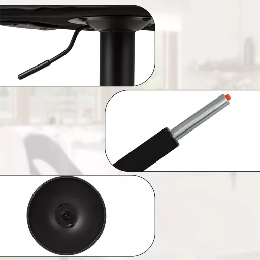 Nowoczesne krzesło barowe 2 szt., czarno-białe