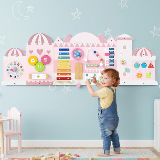 Interaktywna tablica dla dzieci różowa zamek