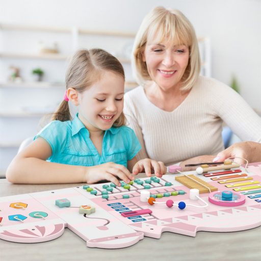 Interaktywna tablica dla dzieci różowa zamek