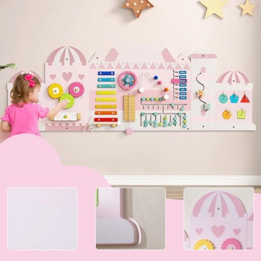 Interaktywna tablica dla dzieci różowa zamek