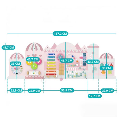 Interaktywna tablica dla dzieci różowa zamek
