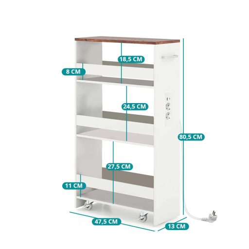Wózek magazynowy 4-poziomowy ze stacją ładowania
