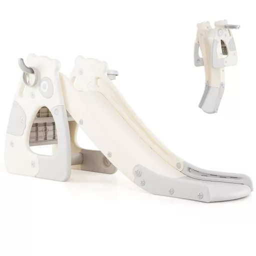 Zjeżdżalnia Składana z Koszem do Koszykówki i Rzucaniem Pierścieni