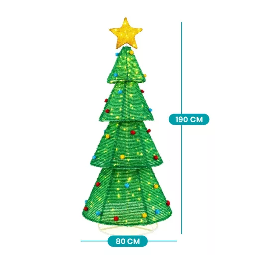 Zewnętrzna dekoracyjna choinka sosnowa 200LED 190cm