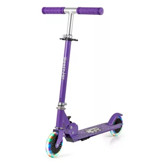   Składana aluminiowa hulajnoga dziecięca z podświetlanymi kołami LED, fioletowa