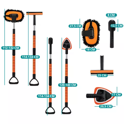 Zestaw teleskopowych szczotek do mycia auta