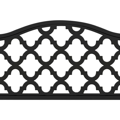 Ławka ogrodowa z ozdobnym wzorem kratki