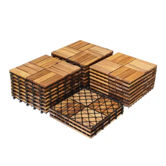 Podłoga z drewna akacjowego, 27 szt., w szachownicę