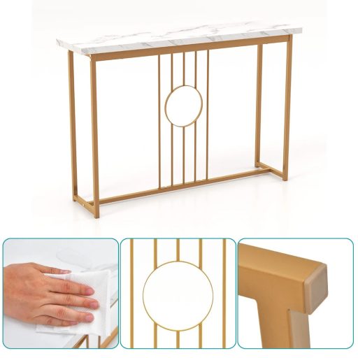 Nowoczesny stolik do przedpokoju z blatem z marmuru syntetycznego