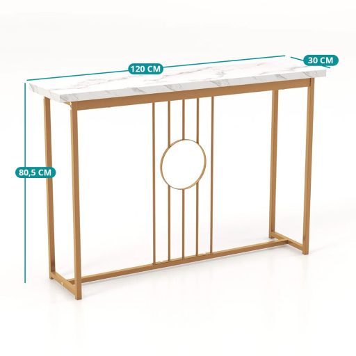 Nowoczesny stolik do przedpokoju z blatem z marmuru syntetycznego